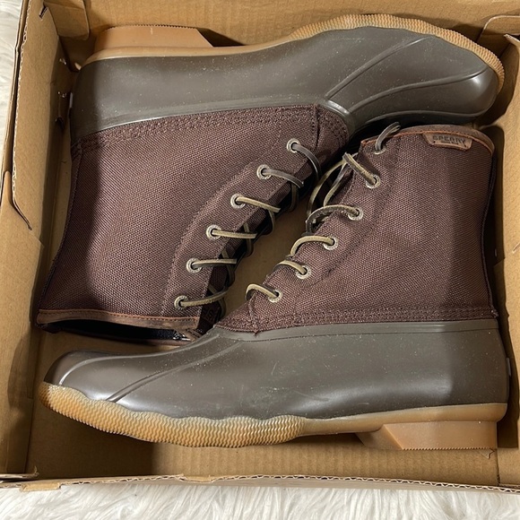Sperry Men’s Saltwater Top Sider Duck Rain Boots Brown Size 13 NEW main image 13